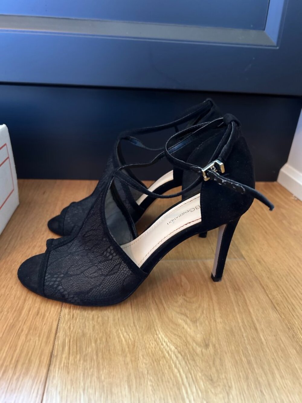 Open Toe Black Heels